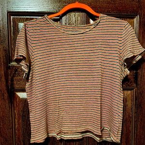 Madewell Striped Short Sleeve T-Shirt Crop Top
